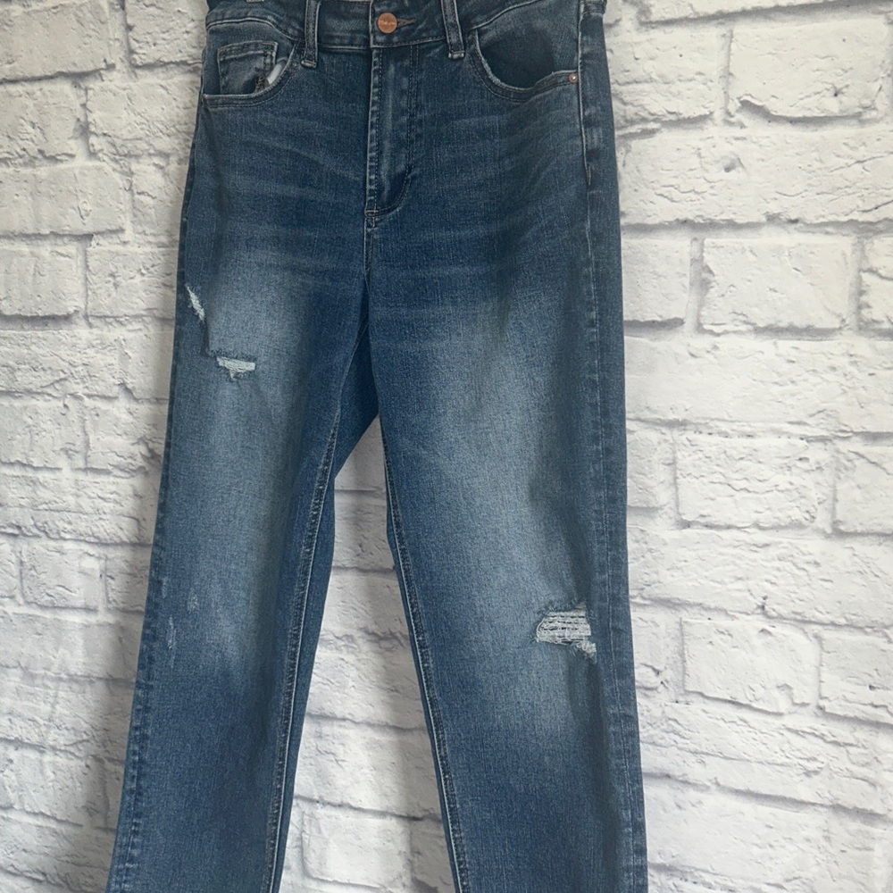 Hint of Blu high waist released hem straight leg jeans - Picture 6 of 10